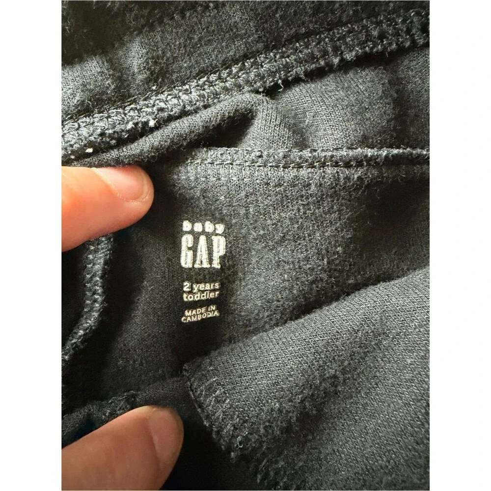 Gap Fit 2T Boys Toddler Black Sweatpants Joggers Cotton Blend